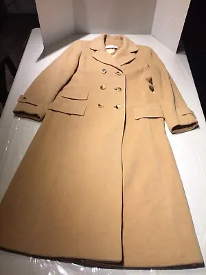 $120 • Buy Vintage Originals By Denise 100% Camel Hair Wool Double Breasted Trench Coat 