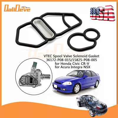 For Honda B16A B16B B18C EG EK VTEC Solenoid Spool Valve Gasket Kit Upper/Lower • $11.59