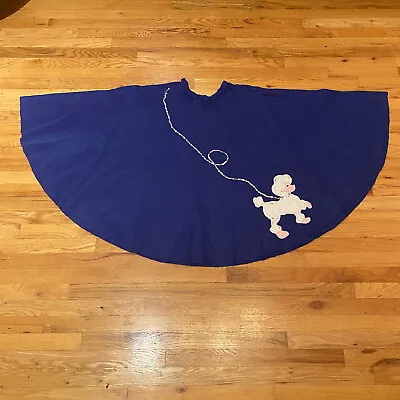 Vintage Handmade Blue Felt Full Poodle Skirt Sz XS Retro Fifties Costume READ • $13.28