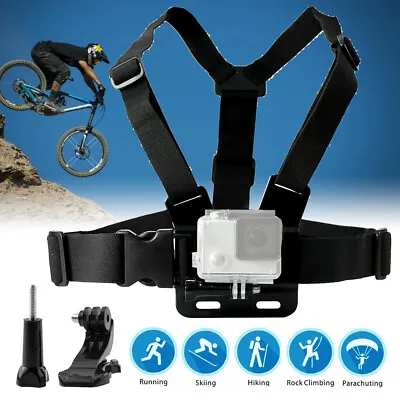 $12.92 • Buy For GoPro Adjustable Chest Strap Mount Elastic Action Camera Body Belt Harness