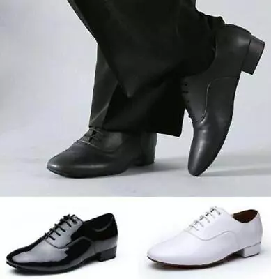 Men's Ballroom Latin Tango Jazz Low Heeled Modern Lace Up Dance Shoes • $25.84