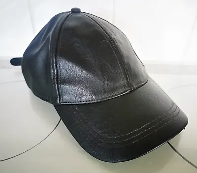 H&M Faux Leather Black Baseball Cap From Australia • £4.99