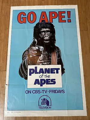 Vintage Original 20th Century Planet Of The Apes Cbs Go Ape Movie Poster 41 X27 • $499.99