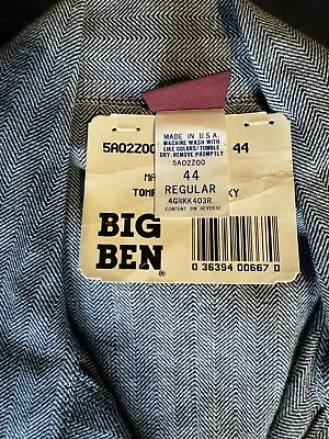 NWT Big Ben Wrangler Men's 44 Reg Vintage Herringbone Denim Workwear Coveralls • $15.50