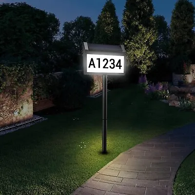 Solar House Number Sign Deerdance LED Illuminated Outdoor Address Plaque Wit... • £25.33