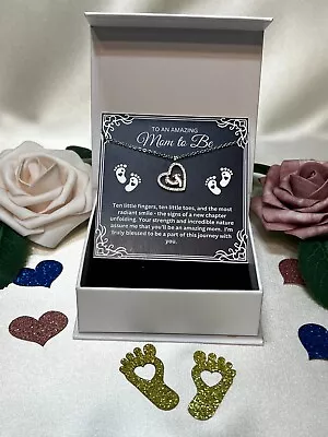 Mom To  Be Necklace To Mom From Tummy New Mom Necklace Expecting Mom Gift • $29.95