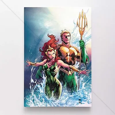 $54.95 • Buy Aquaman Poster Canvas Justice League DC Comic Book Cover Art Print #23912