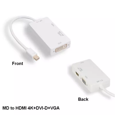 KNTK Mini Displayport 1.2 To HDMI 4K/VGA HD15/DVID Adapter For PC MAC TV Display • $26.55