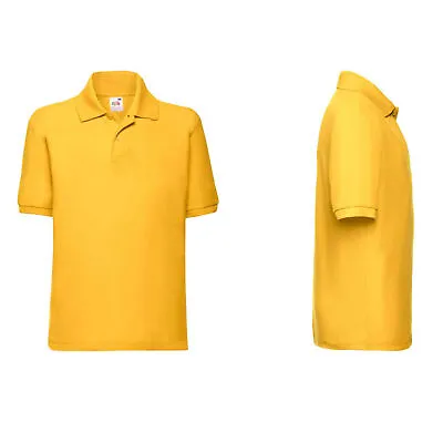 Boys Girls POLO T Shirt School Uniform Plain Kids Tee Top Sports PE FOTL • £6.99