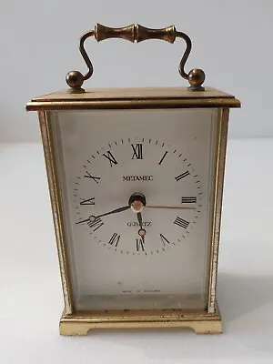 £9.99 • Buy Vintage METAMEC Mantel Carriage Clock Quarts Movement Made In England Working 24