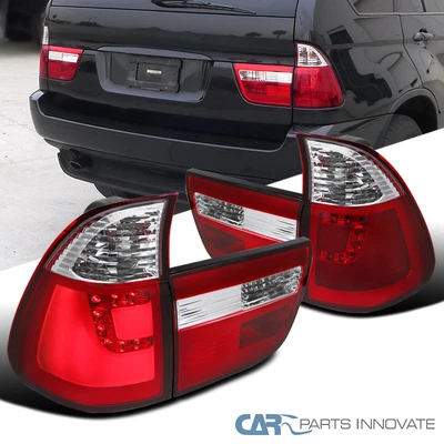 $198.95 • Buy Fits 00-06 BMW E53 X5 Red/Clear LED Rear Brake Lamps Tail Lights Left+Right Pair