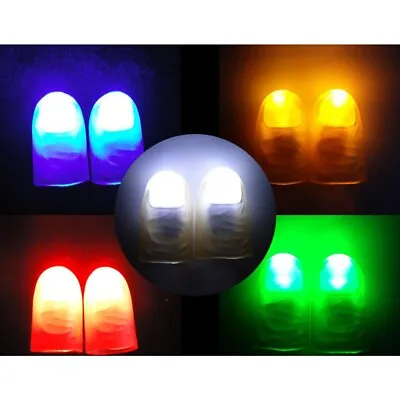 2Pcs Party Magic Light Up Glow Thumbs Fingers Trick Appearing Light Close Up (L) • £5.99