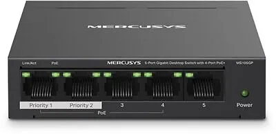 TP-Link MS105GP Mercusys 5-Port Gigabit 4-PoE Network Switch Power Over Ethernet • $58
