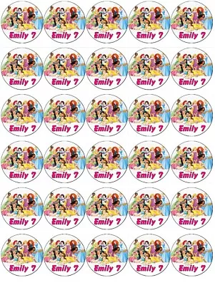 £1.90 • Buy 30 Disney Princess Personalised Edible Cupcake Toppers Edible Wafer Paper