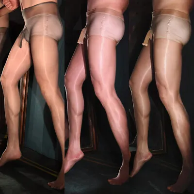 Plus Size Man Seamless Glossy Ultra Shiny Pantyhose Bodystocking Hose Tights • $11.92