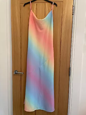 Olivia Rubin Style Boohoo Rainbow Maxi Dress - Size 8 • £14