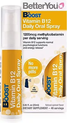 Better You Boost Vitamin B12 Oral Spray 25ml High Strength Apricot Flavor Spray • £9.25