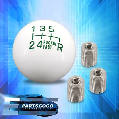 Universal 4oz 2  Round Ball Type Manual 6-Speed Fing Fast Shift Knob Kit Green • $11.99