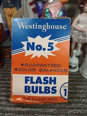 Westinghouse Vintage Flash Bulbs No. 5 - Six Pack.  Untested!  As Is!  • $5