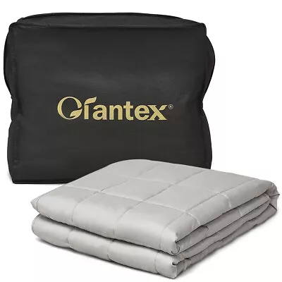 22 Lbs Weighted Blankets Queen/King Size 100% Cotton W/ Glass Beads Light Grey • $42.99