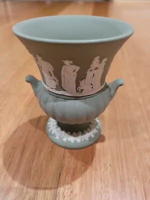 Vintage Wedgewood Vase In Teal Green Jasper Wear • $17