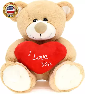 I Love You! 10'' Teddy Bear With Red Heart Soft Plush Bear Doll Stuffed Animal  • $25.19