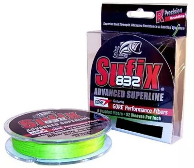 $39.95 • Buy 150yd Spool Sufix 832 Advanced Superline Braided Fishing Line-Neon Lime Braid
