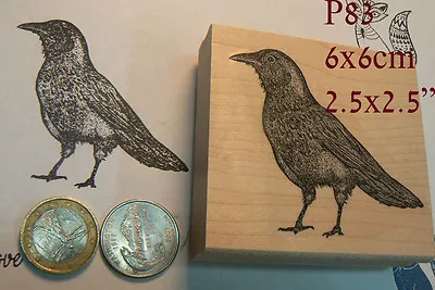 P83 Crow Rubber Stamp WM • $13.50