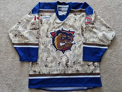 RARE Hamilton Bulldogs 2013-14 Military AHL Hockey Jersey Authentic Reebok 52 • $300