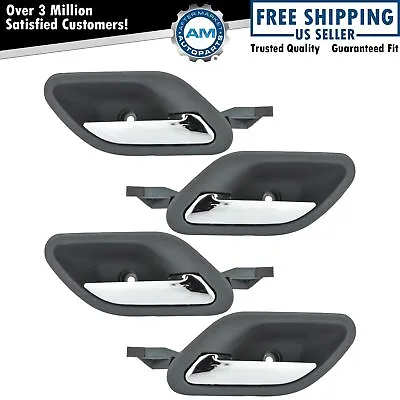 Black Interior Inner Inside Door Handle Set Of 4 Kit For BMW E38 E39 • $43.29