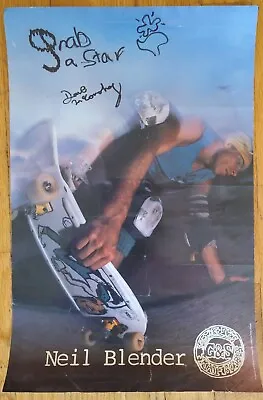 Vintage 1980’s G&S Neil Blender Coffee Break Skateboard Poster Hand Signed! • $126
