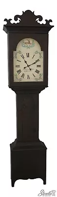 L49032EC: STEPHEN VON HOHEN Crackle Painted Bucks County Grandfather Clock • $1295