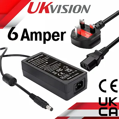 DC12V Power Supply With Kettle Lead Adapter Connector 3A/4A/5A/6A/7A/8A/10A UKCA • £10.99