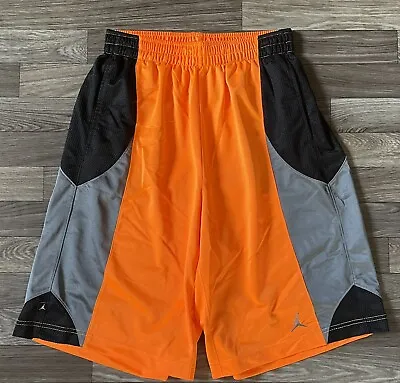 Vintage Jordan Baggy Basketball Shorts Men’s Large Orange Black Jumpman Logo Y2K • $45