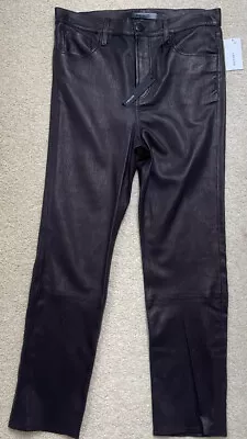 J Brand Leather Ruby Cropped Jeans Black Leather Size 28 • $367.30