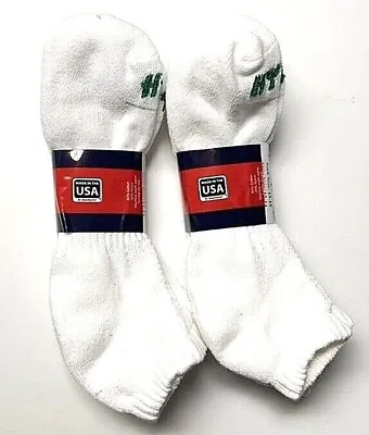 3/6 Pair Men HYTEST White Cushioned Bottom Work / Sport Low Cut Sock SZ13-15.USA • $9.95