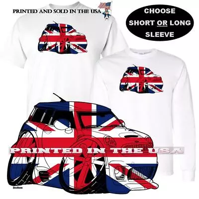Mini Cooper British UK Flag Body Model DigiRods / Koolart Cartoon Car T Shirt • $22.95