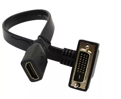 DVI To HDMI Cabledvi 24 1 To Hdmi Flat CableGold-plated 90 Degree Angle UPw... • $17.96