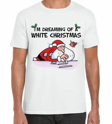 £12.95 • Buy White Christmas Santa Claus Cocaine Funny Men's T-Shirt