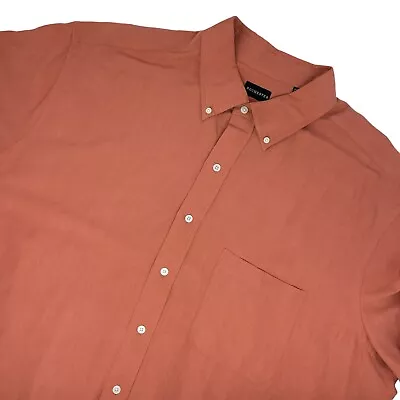 Rochester 2XLT Pink Silk Linen Blend Short Sleeve Button Down Men's Shirt • $16.28