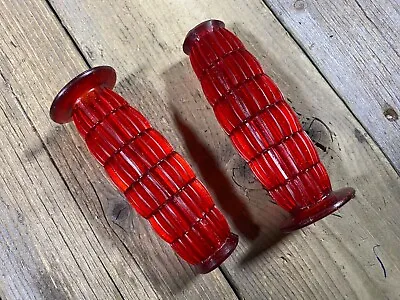 Vintage Bike Bicycle Bmx Motorcycle Waffle Grips Ogk Red Metal Flakes Feelers  • $19.99