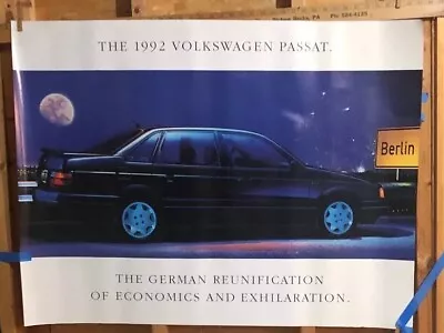 Vintage Volkswagen 1992 Passat “German Reunification” Showroom  Poster 40” X 30” • $29