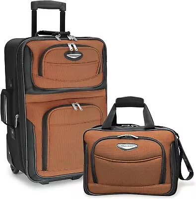 Amsterdam Two Piece Carry-On Luggage Set Red/Burgundy (Orange) - TS6902R • $104.50