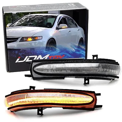 Clear Lens Full LED Stip Sequential Blink Side Mirror Lamps For 04-08 Acura TSX • $62.99