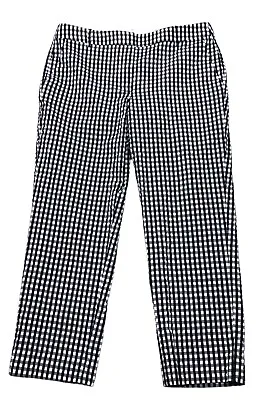 J. CREW Women's Plaid Navy SZ 8 Blue Skimmer Cropped Pants GINGHAM C15 • $14.99