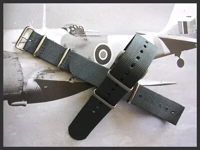NATO G10 ® British Admiralty Grey Prem Nylon Watch Band RAF Strap Bond IW SUISSE • $10.45
