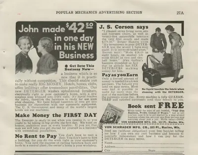 1940 Von Schrader Mfg Furniture Washing Business Make Money VINTAGE PRINT AD • $11.99