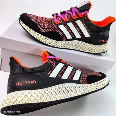 Adidas Ultra 4D Mens US 13 Black Orange White Purple Retro Run Train Sport Mesh • $152.80