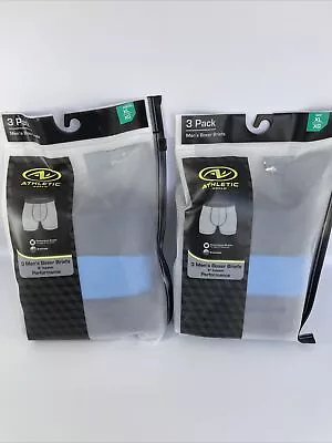 Athletic Works 2 Packs (3) Mens Boxer Briefs Underwear Performance 6  Inseam XL • $16.97