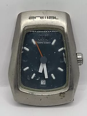 Animal 100m / 330Ft Silver Tone Watch Face Untested For Parts / Repair 33.7mm • £29.99